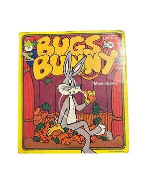 Vintage 1975 Bugs Bunny 7" 33 1/3 RPM Vinyl Record Moon Bunny Peter Pan Records